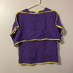 Escapada Living Gold Trim Ellison Top Solid Grape Boxy Blouse size S